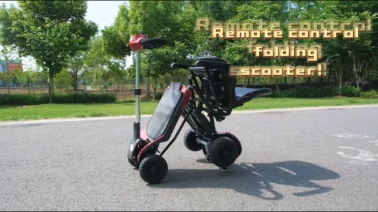 Scooter de movilidad plegable eléctrico automático de cuatro ruedas con batería de litio